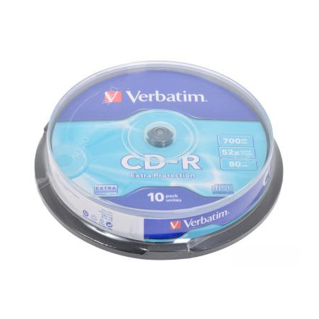 Диск CD Verbatim CD-R 700Mb 52x Cake box 10шт Extra (43437)