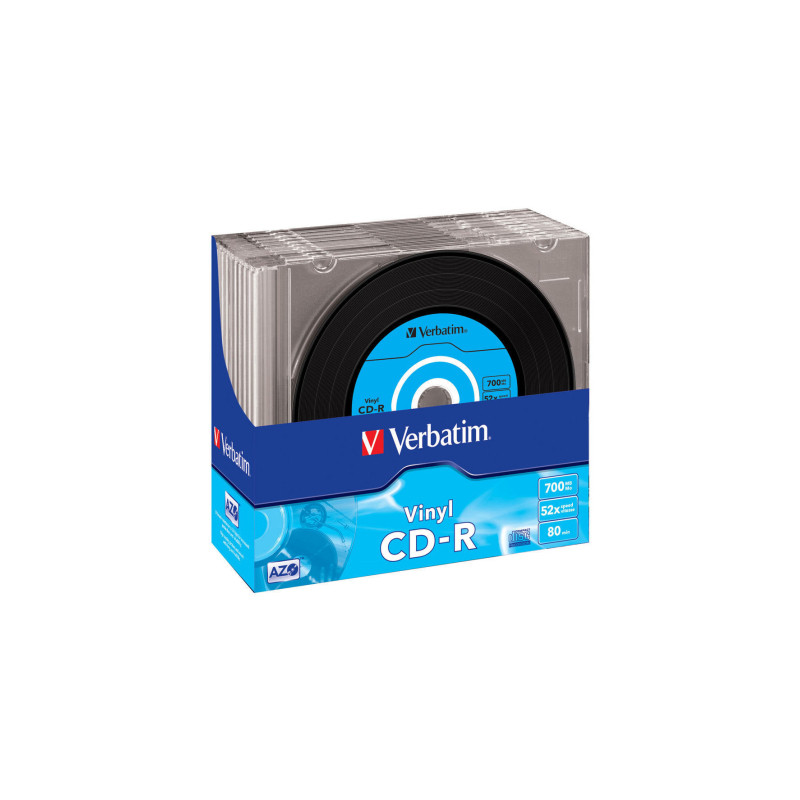 Диск CD Verbatim CD-R 700Mb 52x Slim case Vinyl AZO (43426)