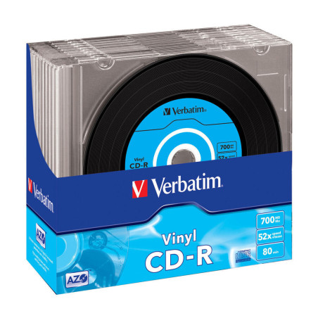 Диск CD Verbatim CD-R 700Mb 52x Slim case Vinyl AZO (43426)