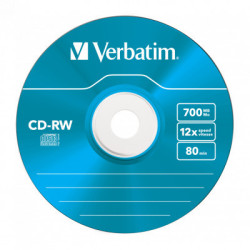 Диск CD Verbatim CD-RW 700Mb 12X SlimBox 5шт Color (43167)