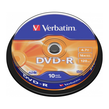 Диск DVD Verbatim 4.7Gb 16X CakeBox 10шт (43523)