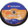 Диск DVD Verbatim 4.7Gb 16X CakeBox 10шт (43523)