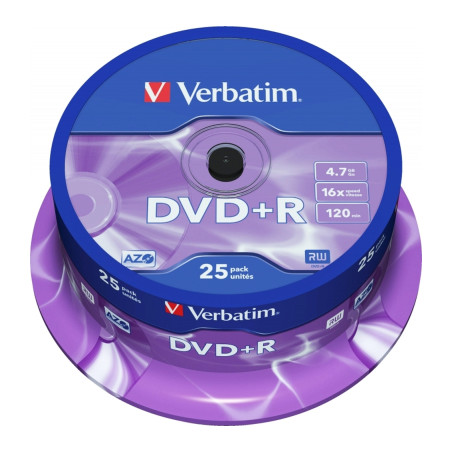 Диск DVD Verbatim 4.7Gb 16X CakeBox 25шт Silver (43500)