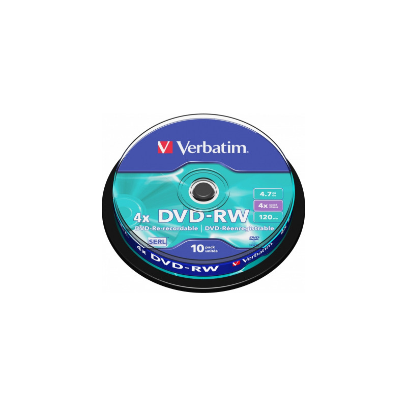 Диск DVD Verbatim 4.7Gb 4x Cake box 10шт (43552)
