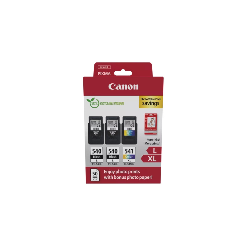 Картридж Canon PG-540 Multipack PG-540L*2/CL-541XL 2xBK, Color + GP-501 Glossy Paper (5224B015)