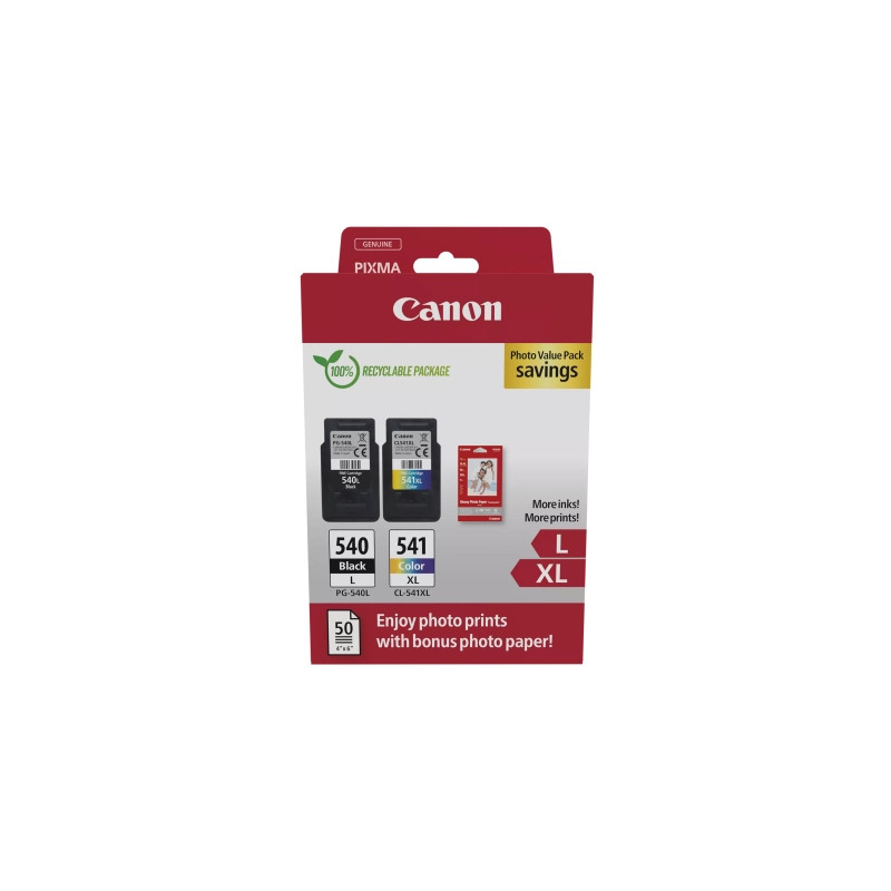 Картридж Canon PG-540 Multipack PG-540L/CL541XL BK, Color +Glossy Photo Paper (5224B012)