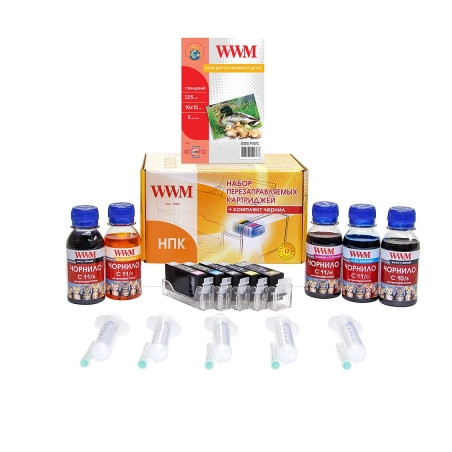 Комплект перезаправних картриджів WWM CANON iP4840/MG5140/5240 AO-chip (RC.CLI426ARC)