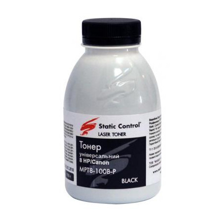 Тонер HP/Canon MPT8 Universal 1010/1012, 100г Static Control (MPT8-100B-P)
