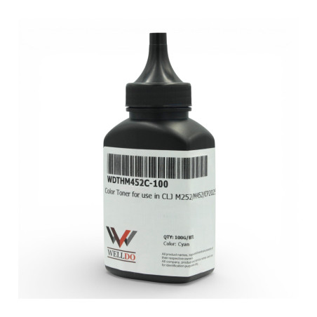 Тонер HP CLJ M252/277/452/477, Canon 045/046, 100г CYAN Welldo (WDTHM452C-100/WDTH452C-100)