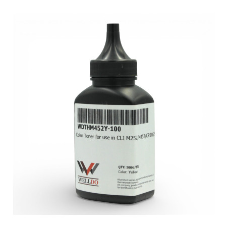 Тонер HP CLJ M252/277/452/477, Canon 045/046, 100г Yellow Welldo (WDTHM452Y-100)