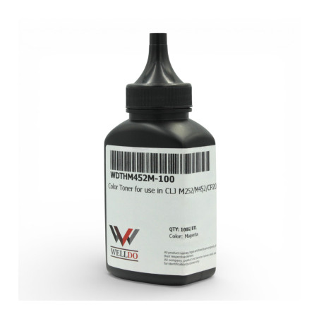 Тонер HP CLJ M252/277/452/477, Canon 045/046, 100г MAGENTA Welldo (WDTHM452M-100)