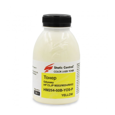 Тонер HP CLJP M252/M254/M452 50г yellow, фасовка Static Control (HM254-50B-YOS-P)