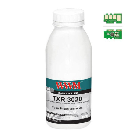 Тонер Xerox Ph3020/WC3025, 45г Black, chip WWM (TC-Ph-3020-45-WWM)