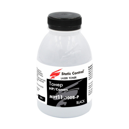 Тонер HP/Canon 100г фасовка Static Control (MPT11-100B-P)