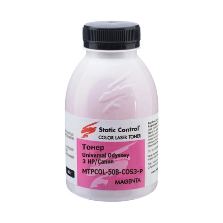 Тонер HP/Canon MPTCOL OS3 40г magenta (фасовка) Static Control (MPTCOL-40B-MAOS3-P)