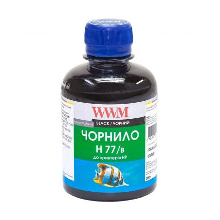 Чорнило WWM HP №177 84 black 200ml (H77/B)