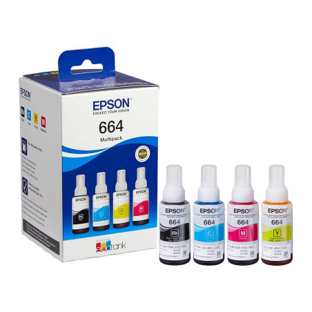 Контейнер з чорнилом Epson 664 комплект B/C/M/Y (по70мл) L100/L200 (C13T66464A)