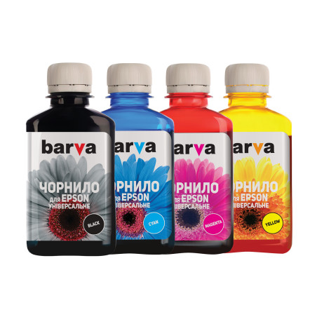 Чорнило Barva Epson universal 1, water-soluble, 180г*4 B/C/M/Y (EU1-180-MP)