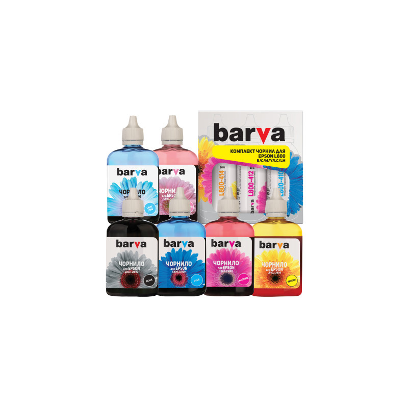 Чорнило Barva Epson 673 90г*6 B/C/M/Y/LC/LM L800/L810/L850/L1800 (L800-090-MP)