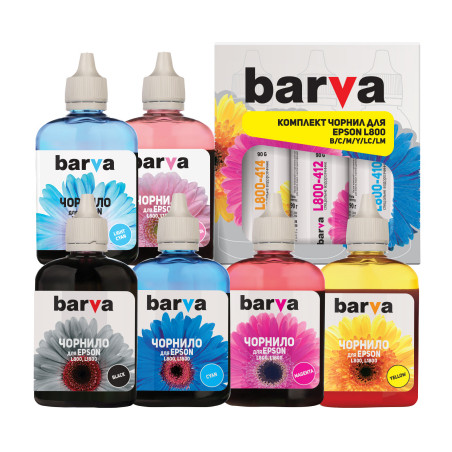 Чорнило Barva Epson 673 90г*6 B/C/M/Y/LC/LM L800/L810/L850/L1800 (L800-090-MP)