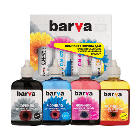 Чорнило Barva CANON/HP/Lexmark Universal №4 B/C/M/Y 4х90г (CU4-090-MP)