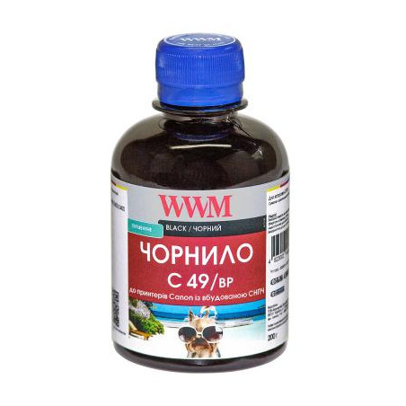 Чорнило WWM CANON GI-490 200г Black Pigmented (C49/BP)
