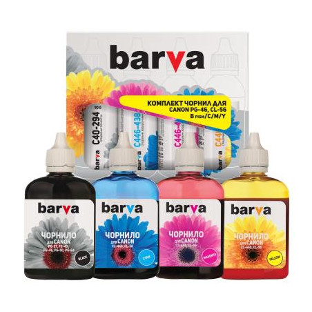 Чорнило Barva Canon PG-46 + CL-56 B/C/M/Y (4x90 г) SET (CPG46-090-MP)