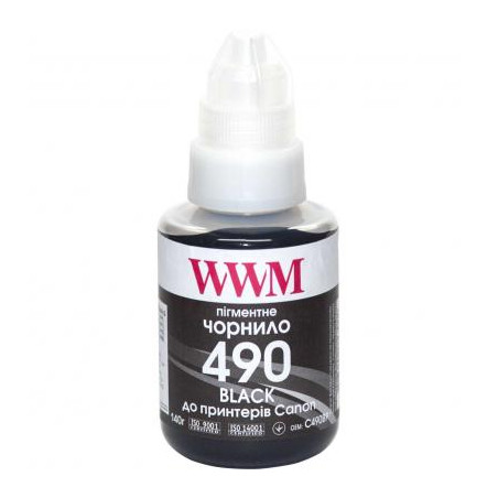 Чорнило WWM Canon GI-490, 140г Black Pigm. (C490BP)