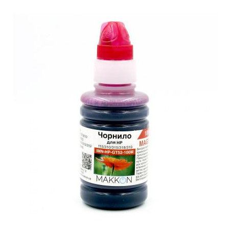 Чорнило Makkon для HP Ink Tank 115/310/315/318/319 100 мл magenta (IMN-HP-GT52-100M)