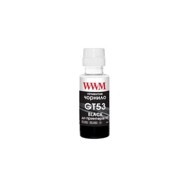 Чорнило WWM HP GT53 100г Black Pigment, для Ink Tank 115/315/319 (H53BP)