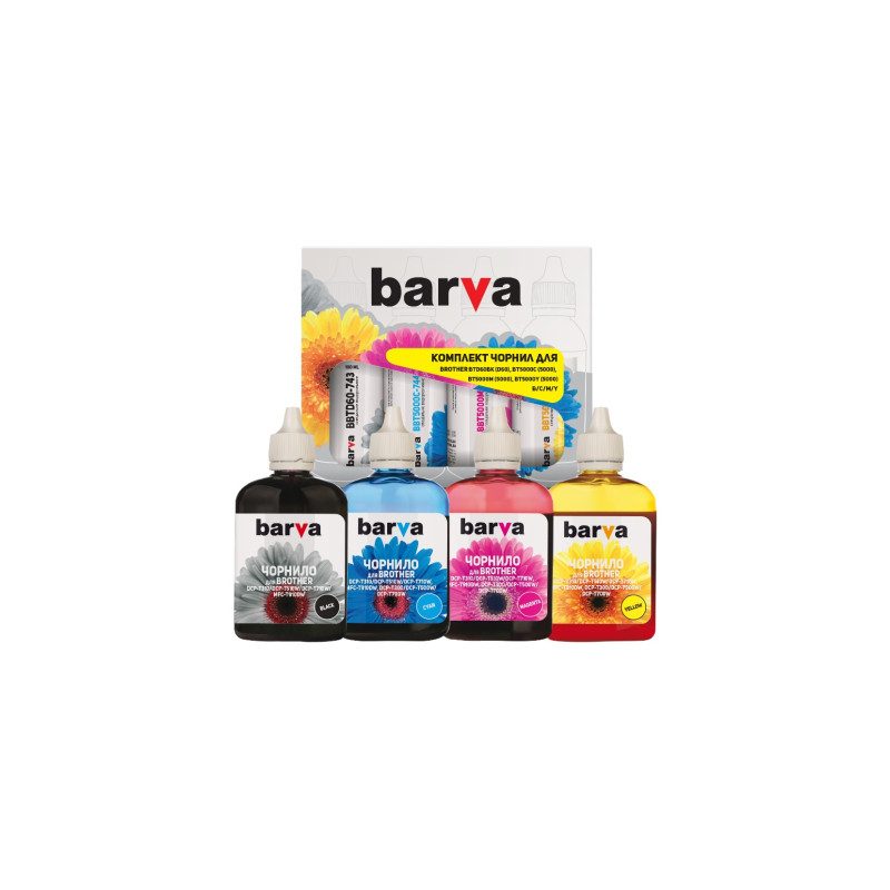 Чорнило Barva Brother BTD60BK/BT5000C/M/Y 4x100 мл (BBTD60-100-MP)
