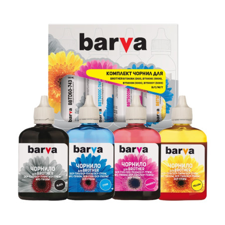 Чорнило Barva Brother BTD60BK/BT5000C/M/Y 4x100 мл (BBTD60-100-MP)