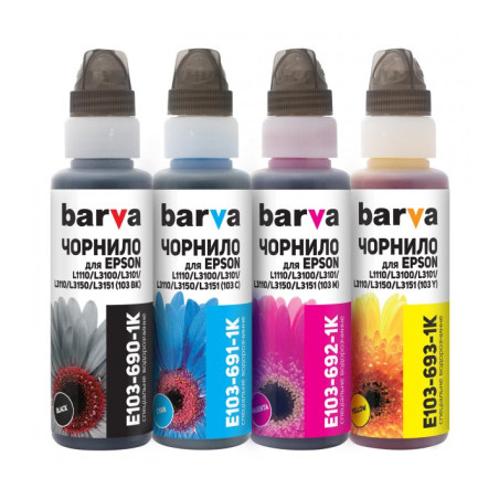 Чорнило Barva Epson 103, 4х100 мл, OneKey, 1K (E103-1K-MP)