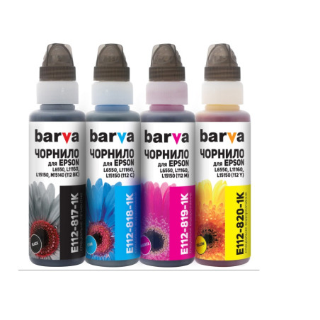 Чорнило Barva Epson 112, 4x100 мл, OneKey, 1K (E112-1K-MP)