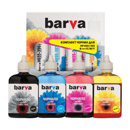 Чорнило Barva HP 655/178/650, 4x90 г BK/C/M/Y (H655-090-MP)