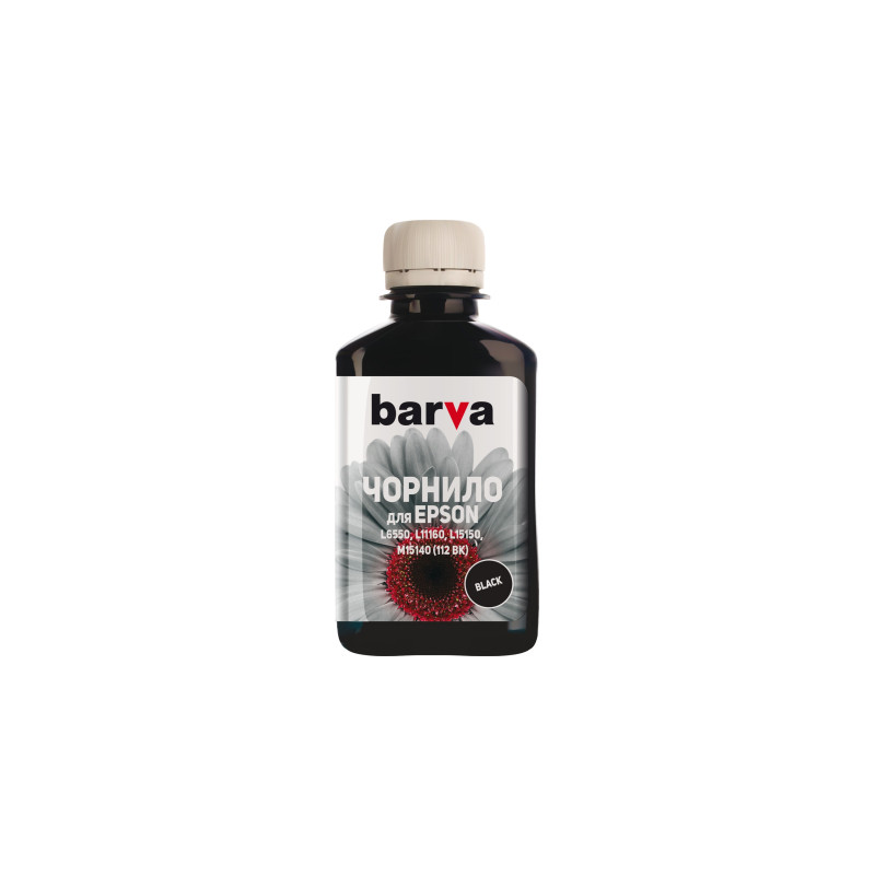 Чорнило Barva Epson 112 180 мл, black, pigm. (E112-821)