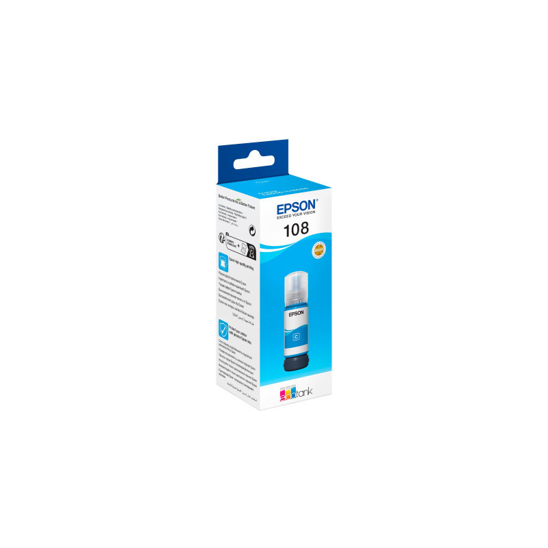 Контейнер з чорнилом Epson 108 EcoTank L8050/L18050 cyan (C13T09C24A)