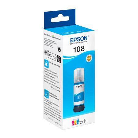 Контейнер з чорнилом Epson 108 EcoTank L8050/L18050 cyan (C13T09C24A)