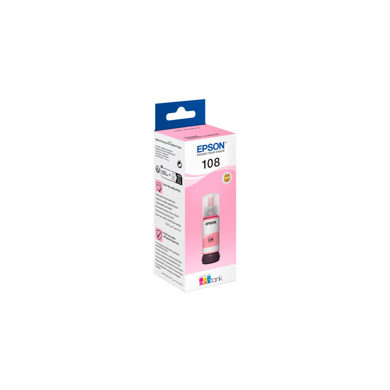 Контейнер з чорнилом Epson 108 EcoTank L8050/L18050 light magenta (C13T09C64A)