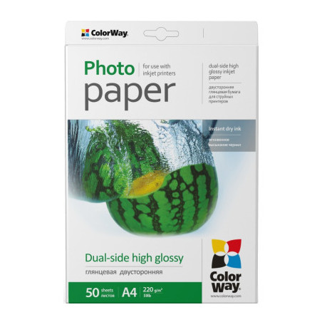 Фотопапір ColorWay A4 220г Glossy 50ст. (PGD220050A4)
