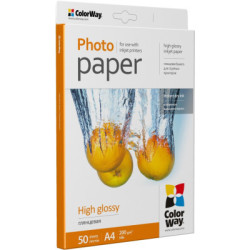 Фотопапір ColorWay A4 200г glossy 50л (PG200050A4)