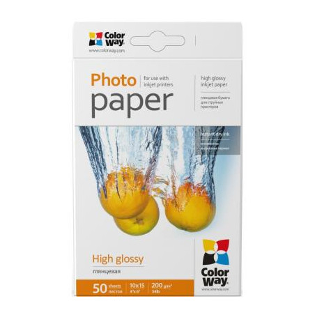 Фотопапір ColorWay 10x15 200г glossy, 50с (PG2000504R)