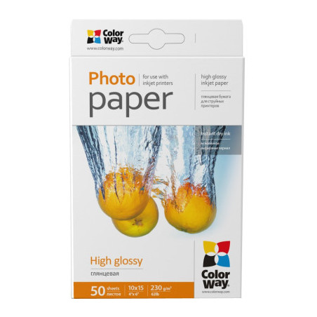 Фотопапір ColorWay 10x15 230г glossy, 50с (PG2300504R)