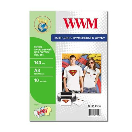 Папір WWM A3 Termotransfers/White (TL140.A3.10)