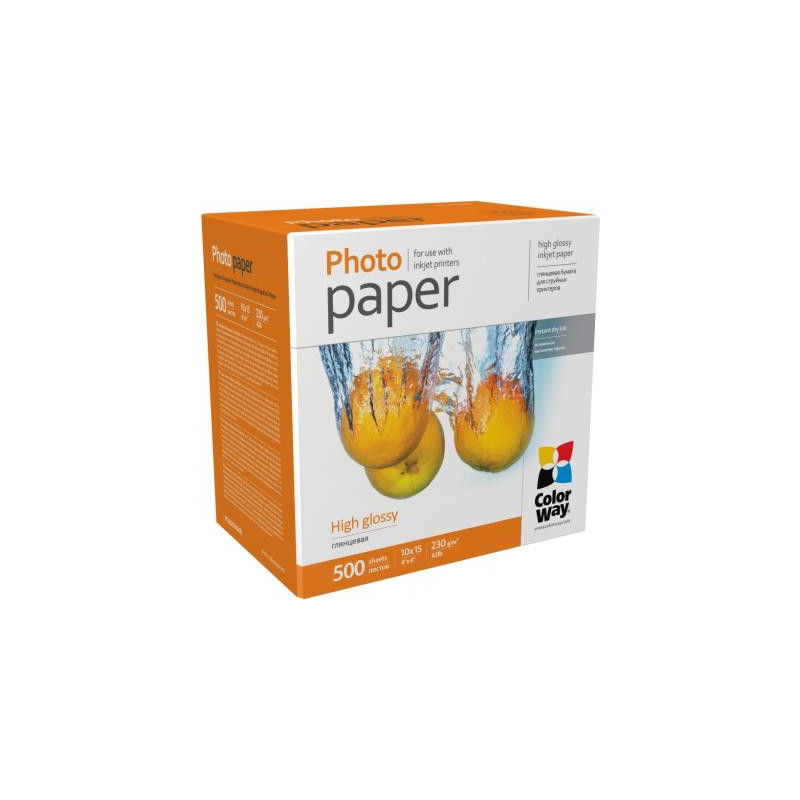 Фотопапір ColorWay 10x15 230г glossy, 500с (PG2305004R)
