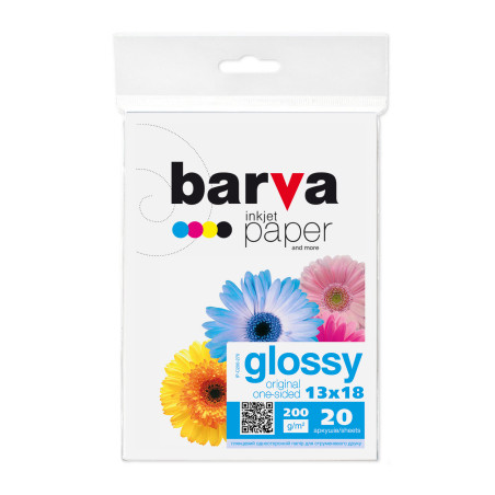 Фотопапір Barva 13x18, 200g/m2, Original Glossy, 20л (IP-C200-270)