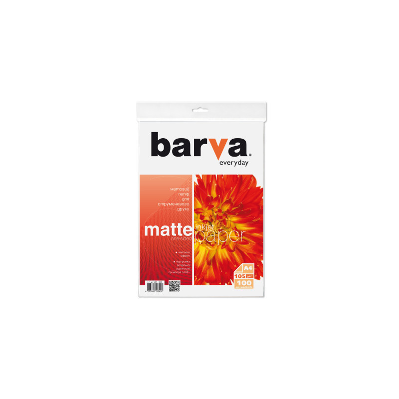 Фотопапір Barva A4 Everyday Matte 105г, 100л (IP-AE105-313)