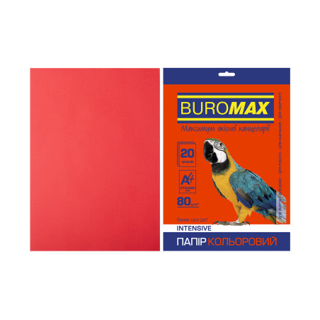 Папір Buromax А4, 80g, INTENSIVE red, 20sh (BM.2721320-05)