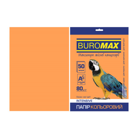Папір Buromax А4, 80g, INTENSIVE orange, 50sh (BM.2721350-11)