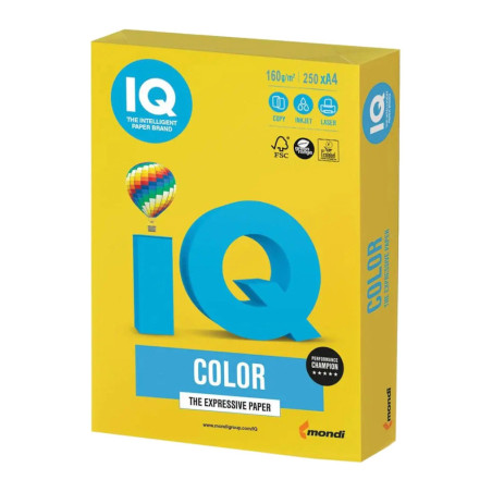 Папір Mondi IQ color А4 intensive, 80g 500sheets, Canary yellow (CY39/A4/80/IQ)
